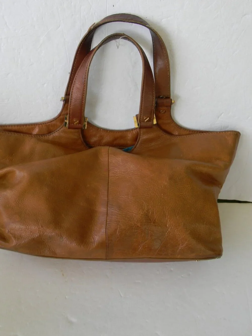 Tory Burch Bombe Leather Tote Bag Brown Logo Shoulder Bag